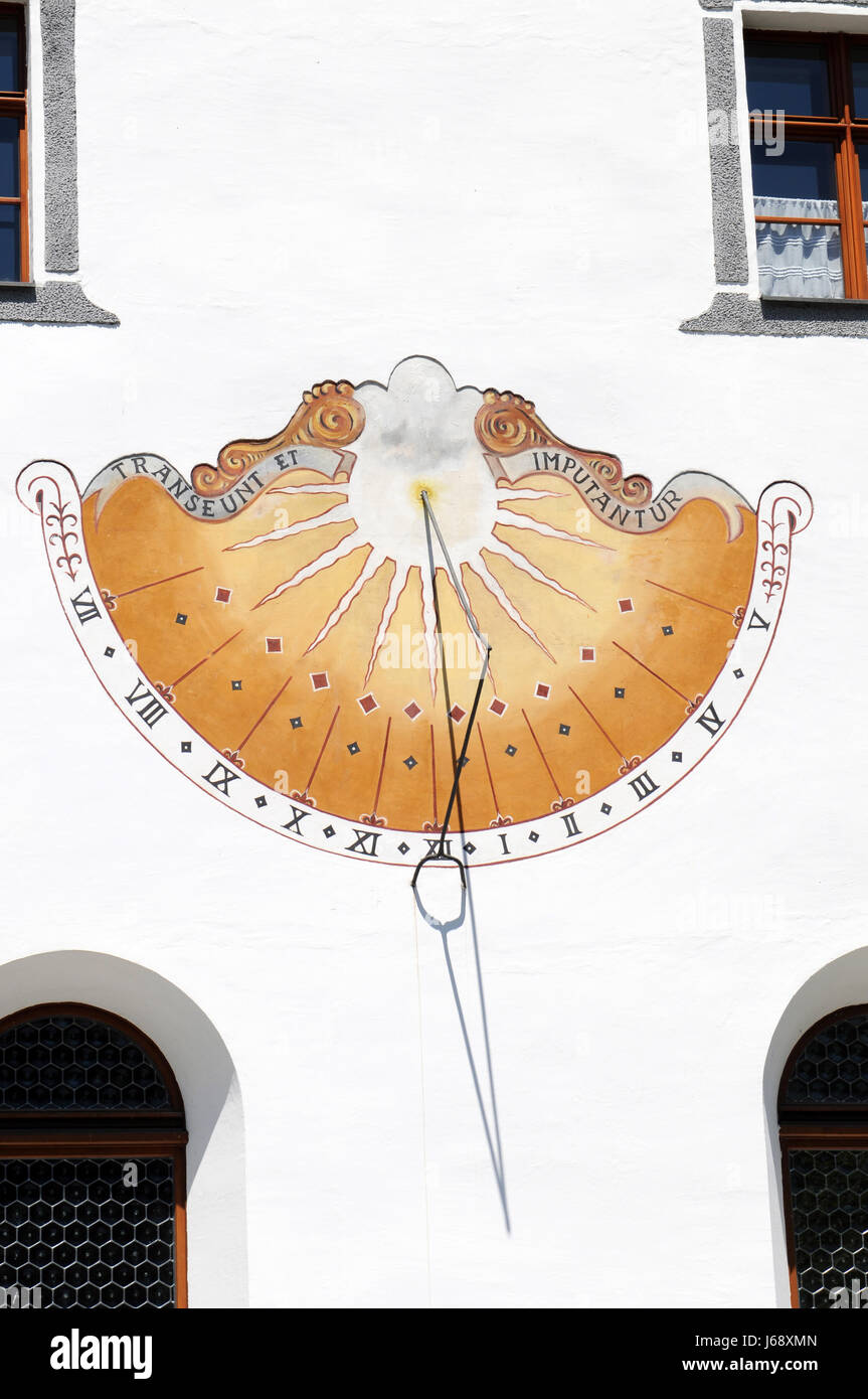 clock sun dial sunshine indicate show austrians pointer monastery time sun dial Stock Photo