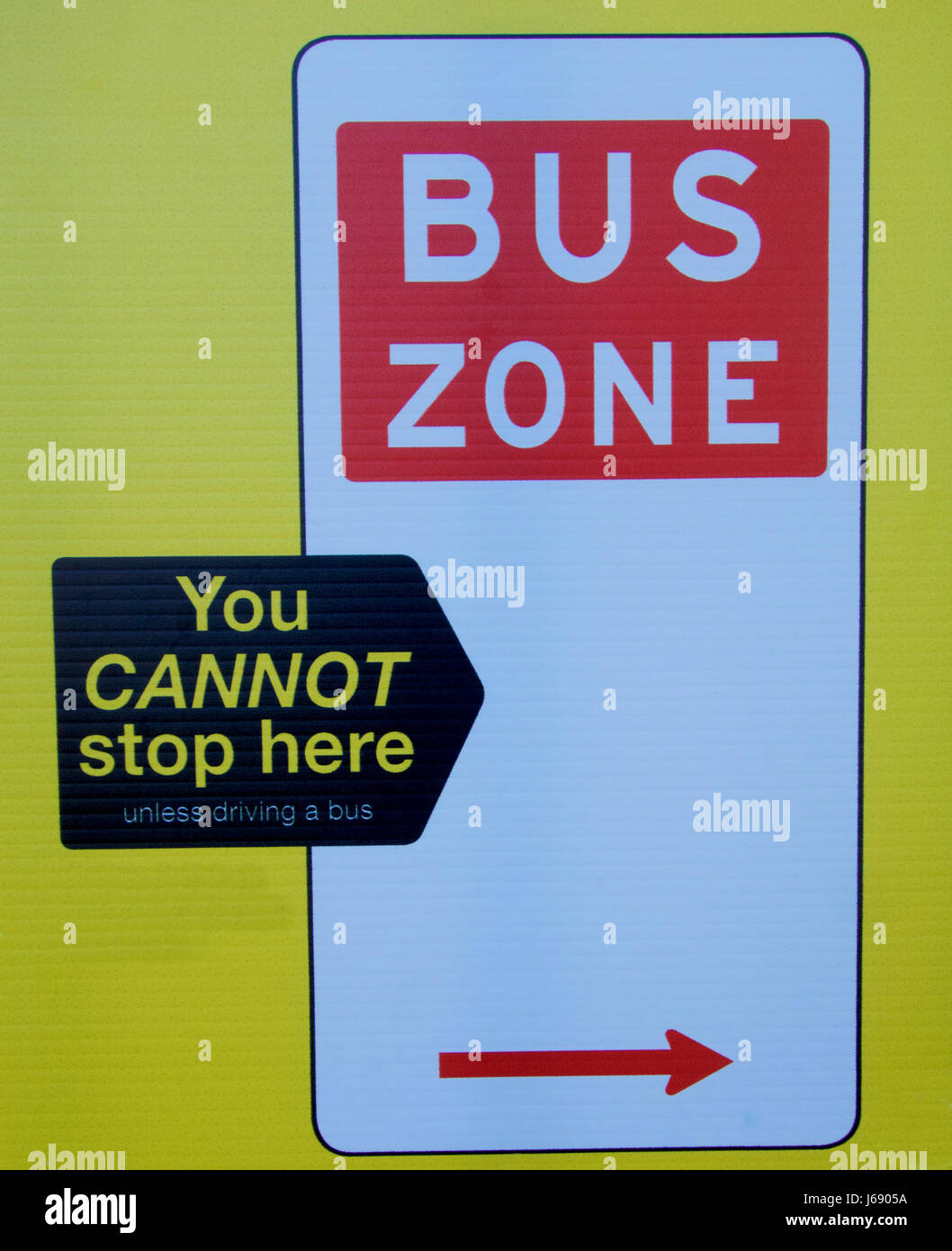 Bus zone signage Stock Photo Alamy