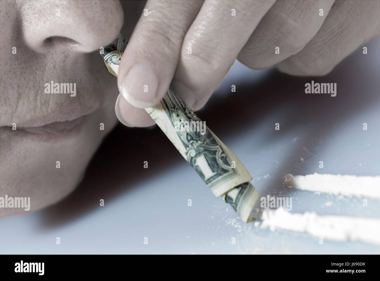 snow coke cocaine material drug anaesthetic addictive drug drugs addiction Stock Photo