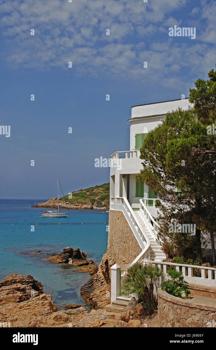 mallorca spain water mediterranean salt water sea ocean south house building Stock Photo