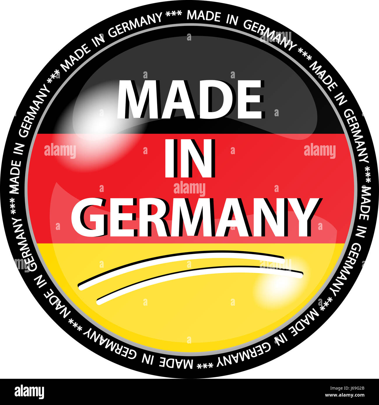 made in germany button Stock Photo