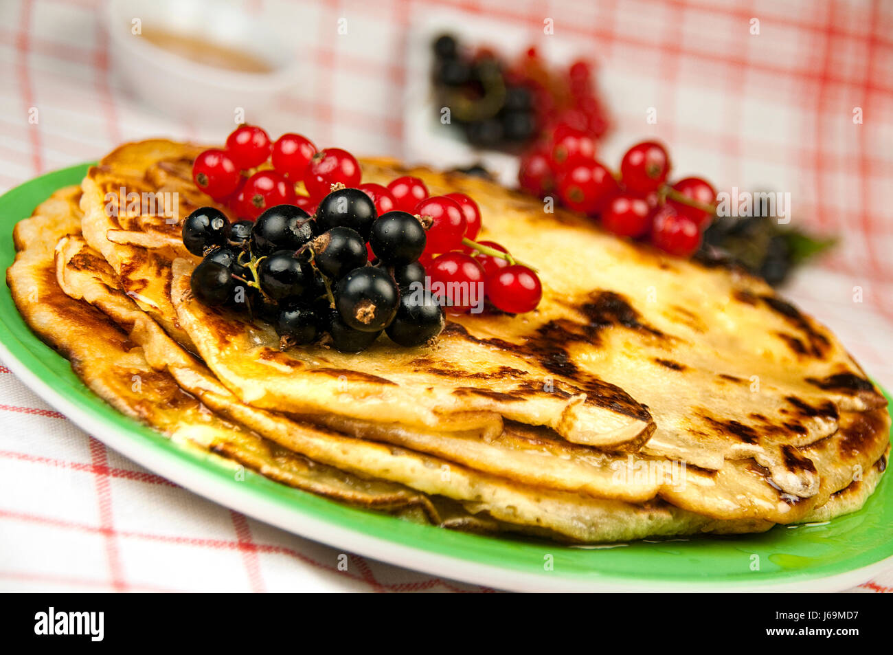 pancakes with fruits Stock Photo