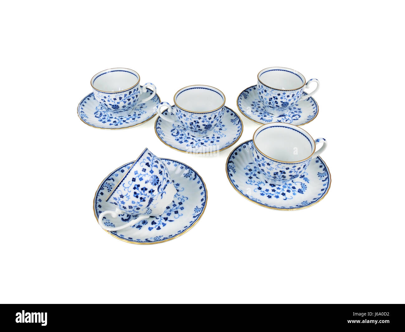 Chinese set of tea cups on white background Stock Photo Alamy