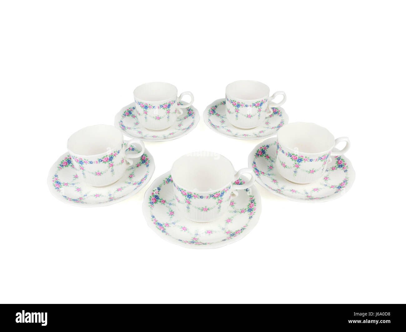 Chinese set of tea cups on white background Stock Photo Alamy