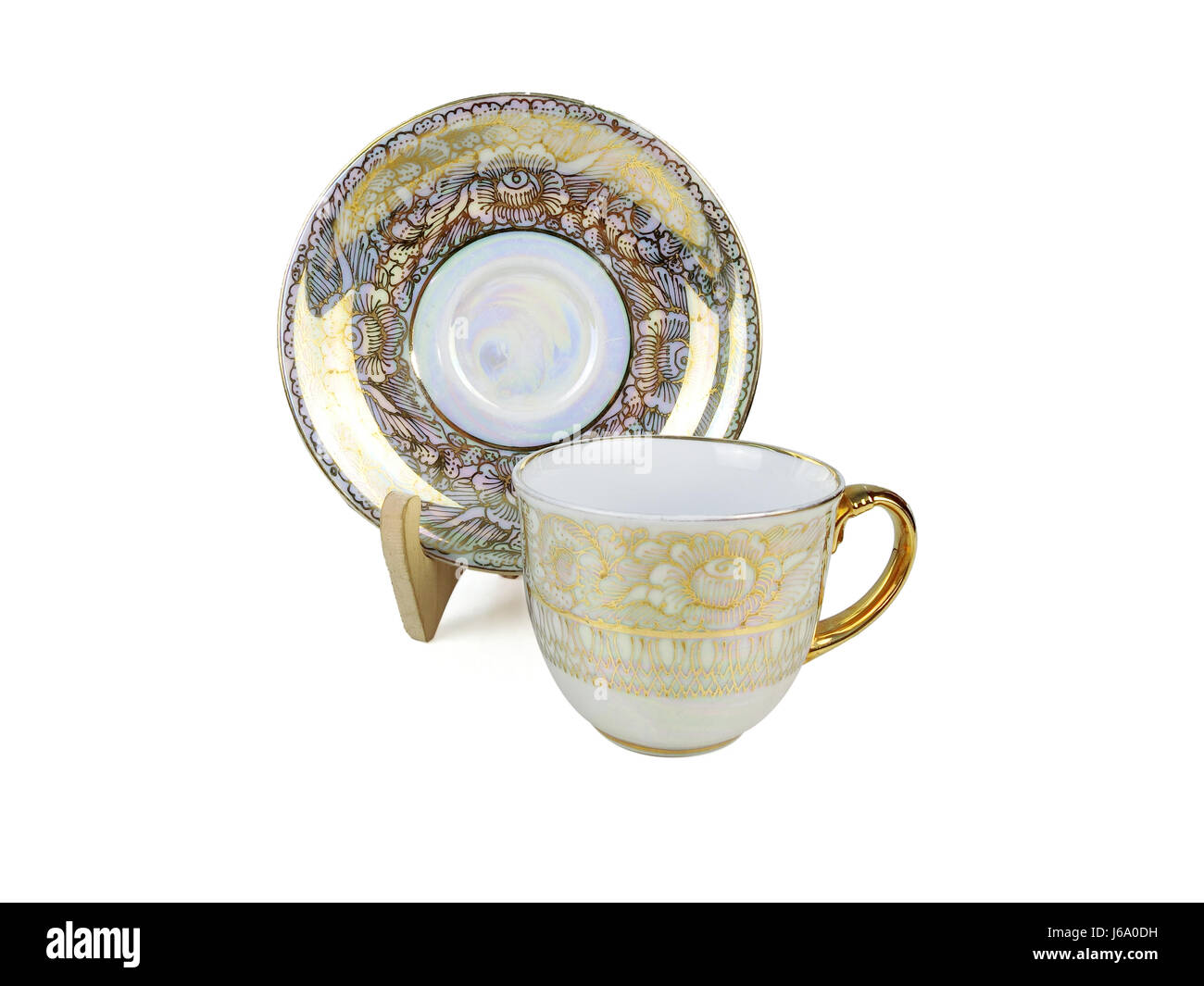 Chinese set of tea cups on white background Stock Photo Alamy
