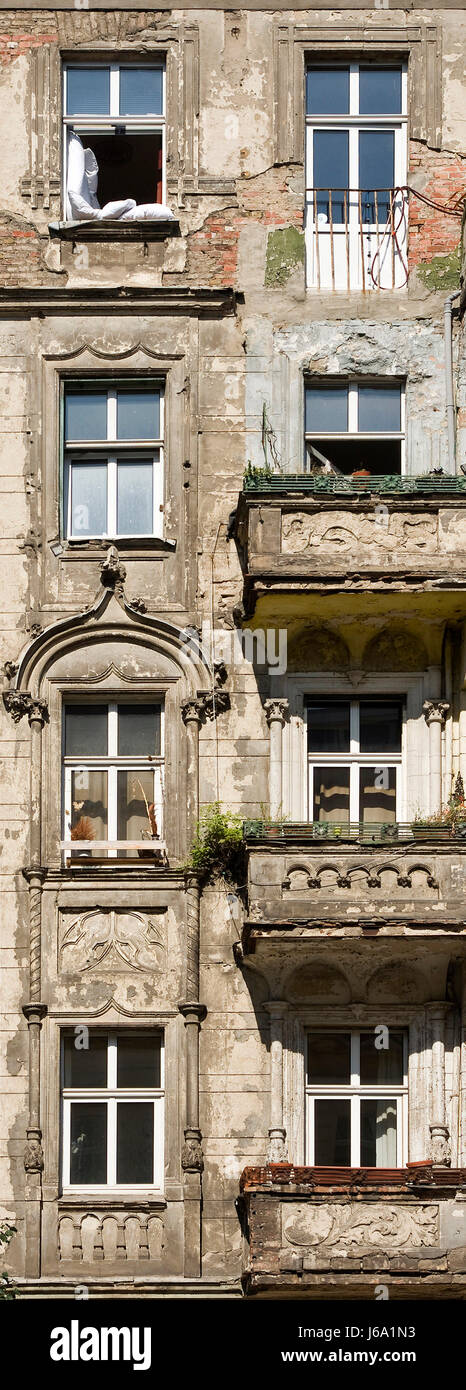 ailing berlin facade stucco old building tenement house home dwelling house Stock Photo