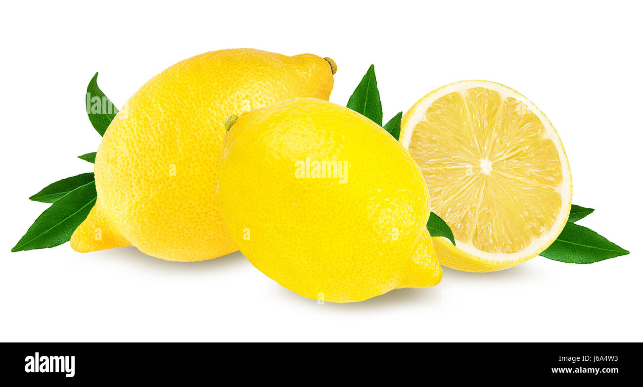 Fresh lemon isolated on white background Stock Photo - Alamy