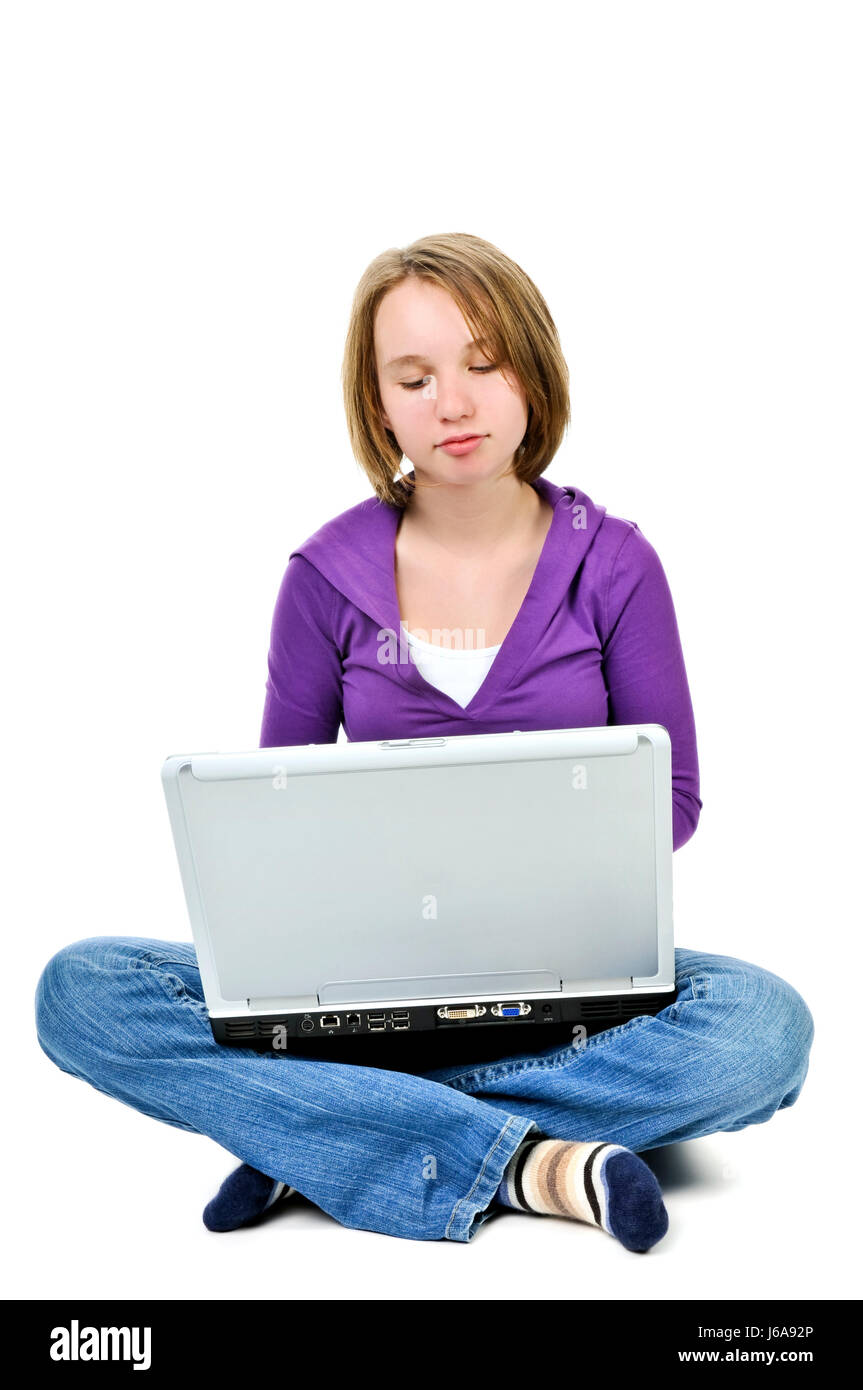 laptop notebook computers computer PC teen teenager typing girl girls