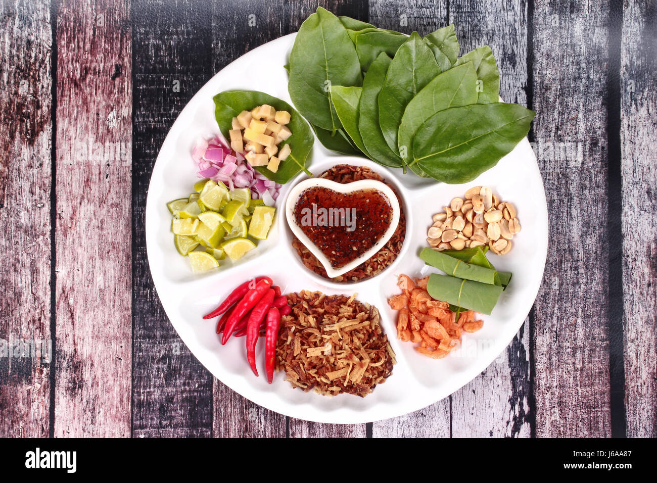 Thailand Vietnamese dessert ,Leaf wrapped bite size appetizer, grated