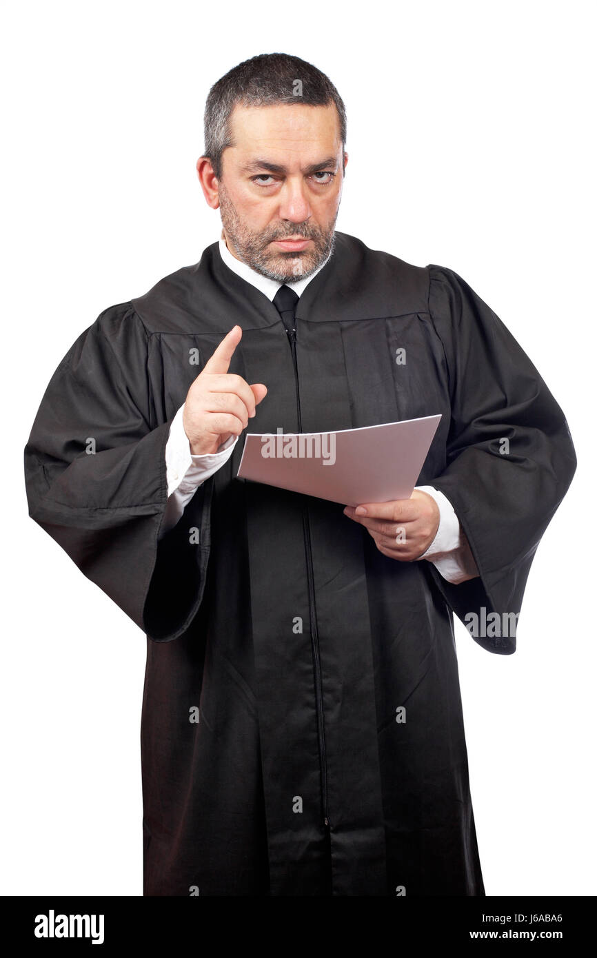 serious judge sentence magistrate man humans human beings people folk persons Stock Photo