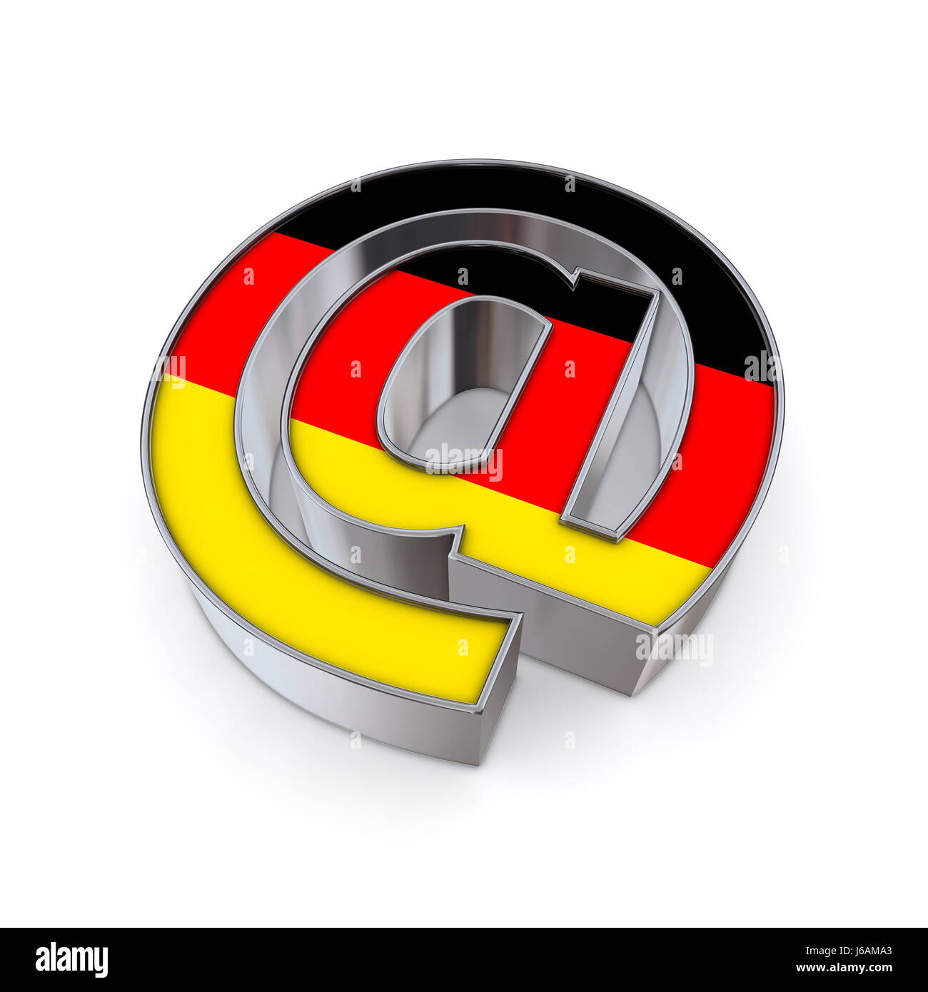 germany german federal republic flag banner mail at sign @ at pictogram symbol Stock Photo