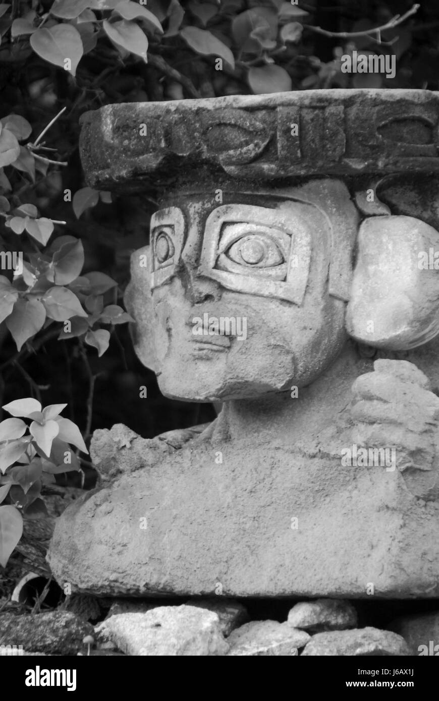 men man stone male masculine face sculpture masks sculptures faces figurine Stock Photo
