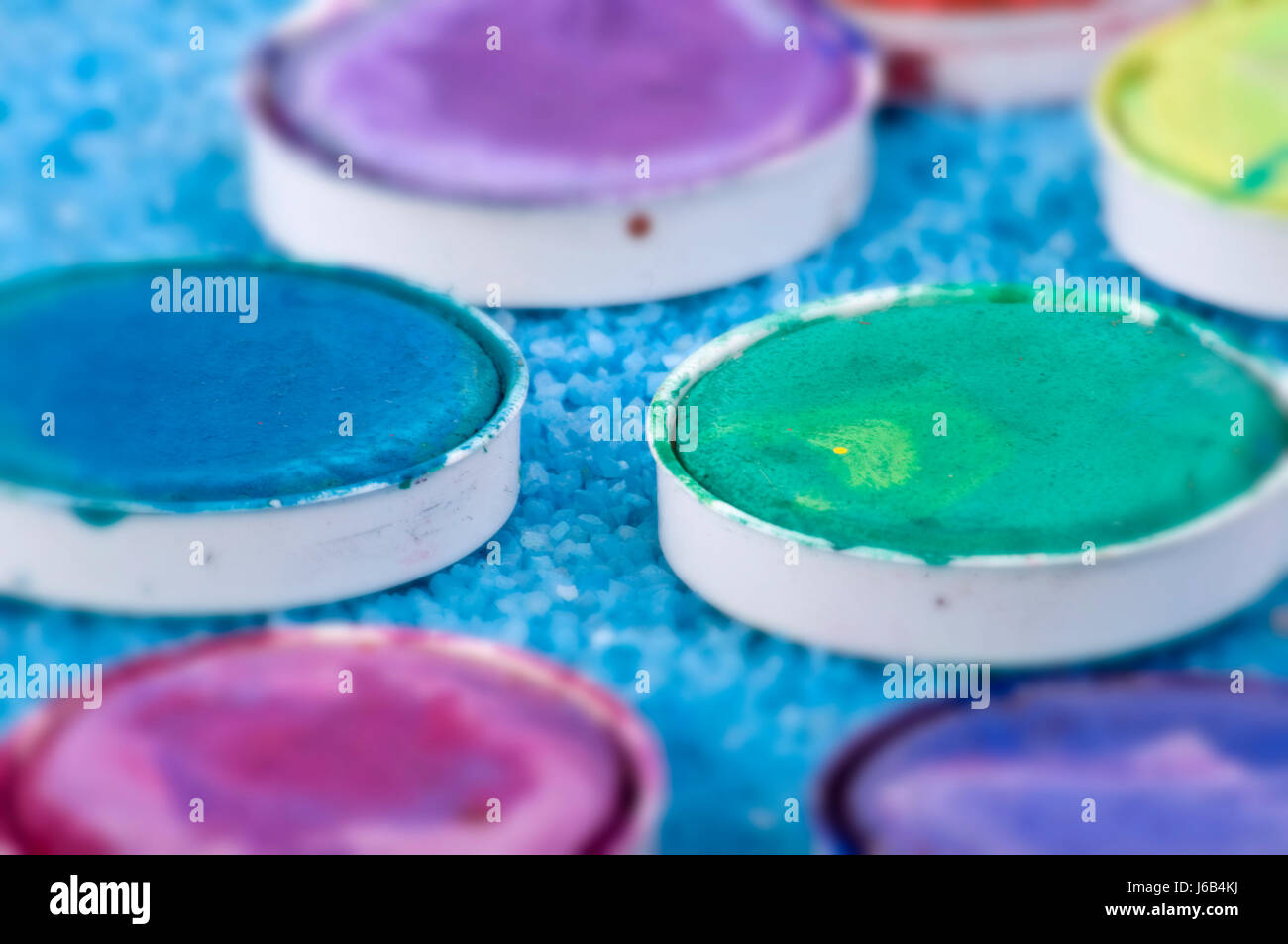 blue coloured colourful gorgeous multifarious richly coloured draw watercolors Stock Photo