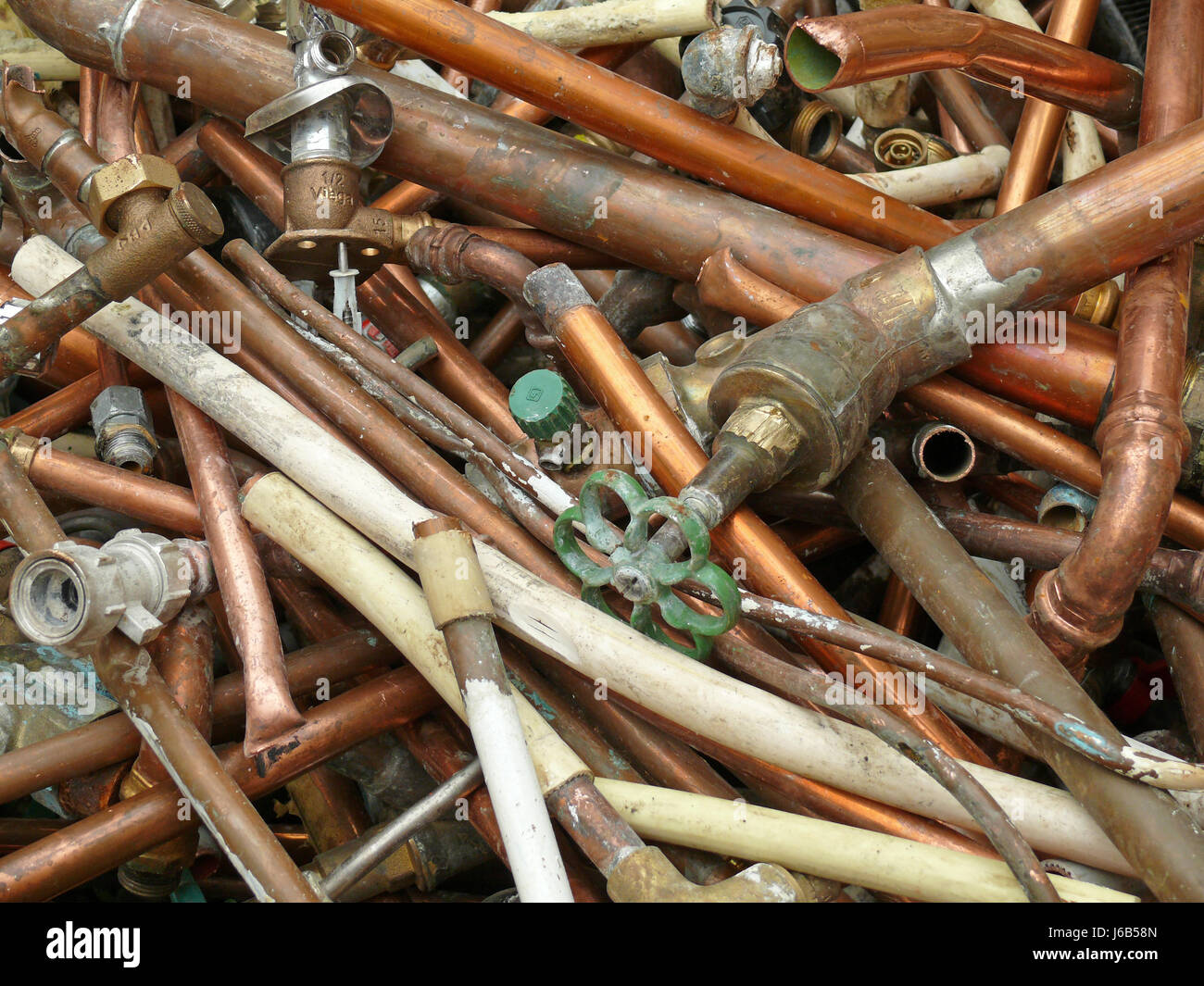metal copper scrap recycling scrap metal trash tube raw material water pipes Stock Photo Alamy