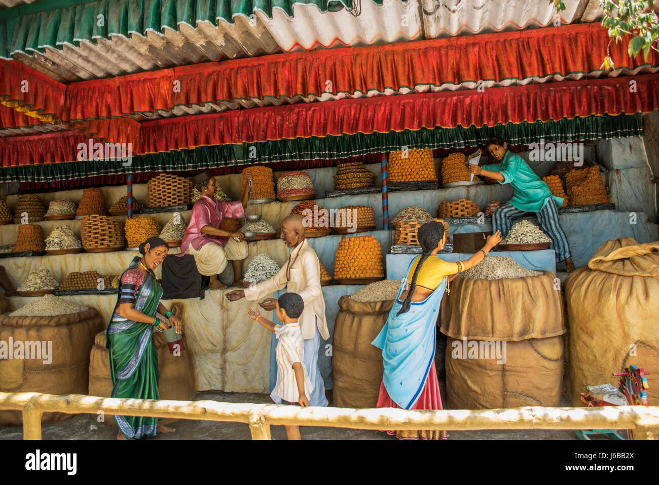 Shop selling Indian sweets, sculpture museum, Kaneri Math, Kolhapur, Maharashtra Stock Photo