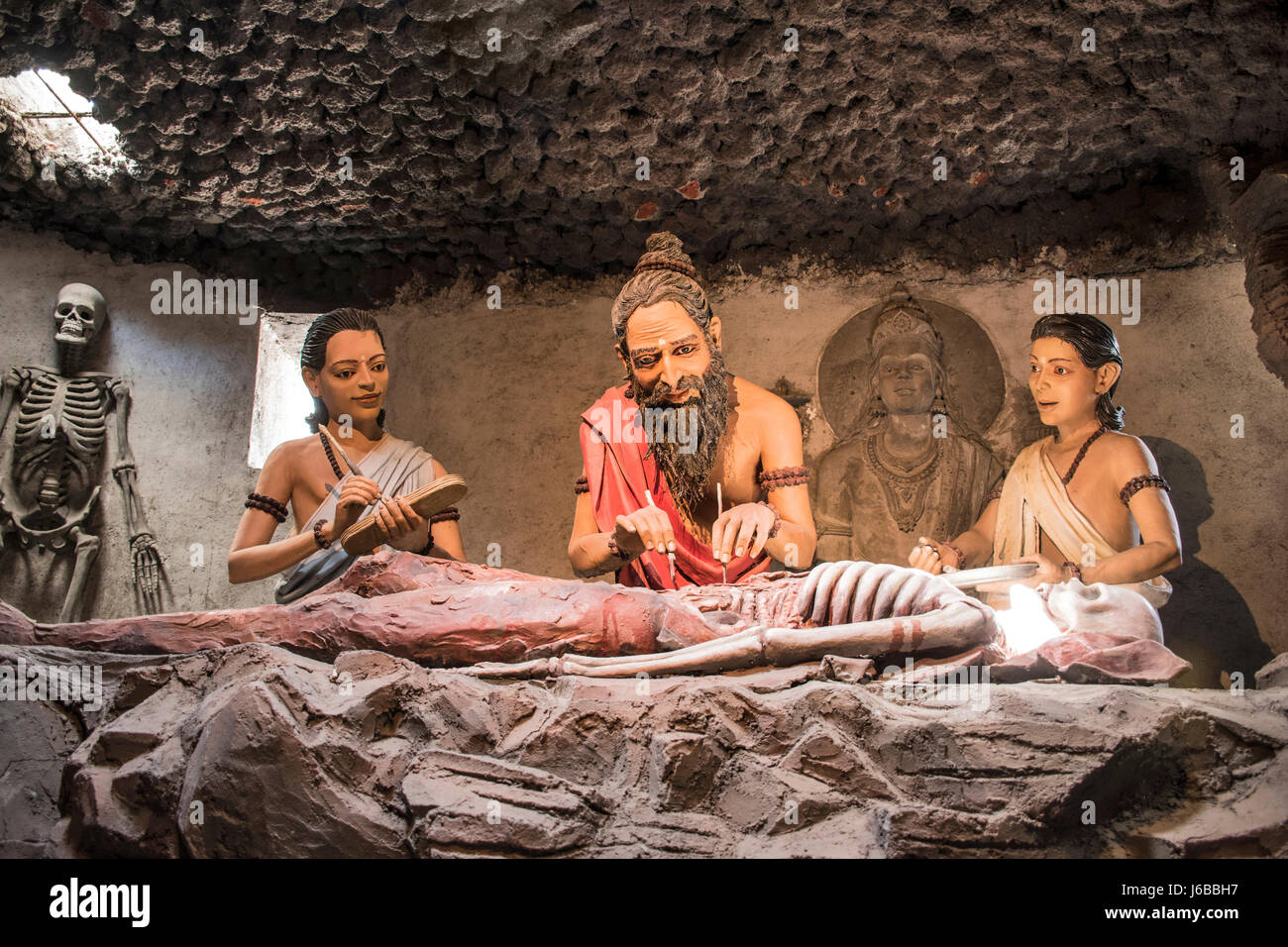 Ancient Indian medical philosophy, sushruta samhita , Kaneri Math, Kolhapur, Maharashtra Stock Photo
