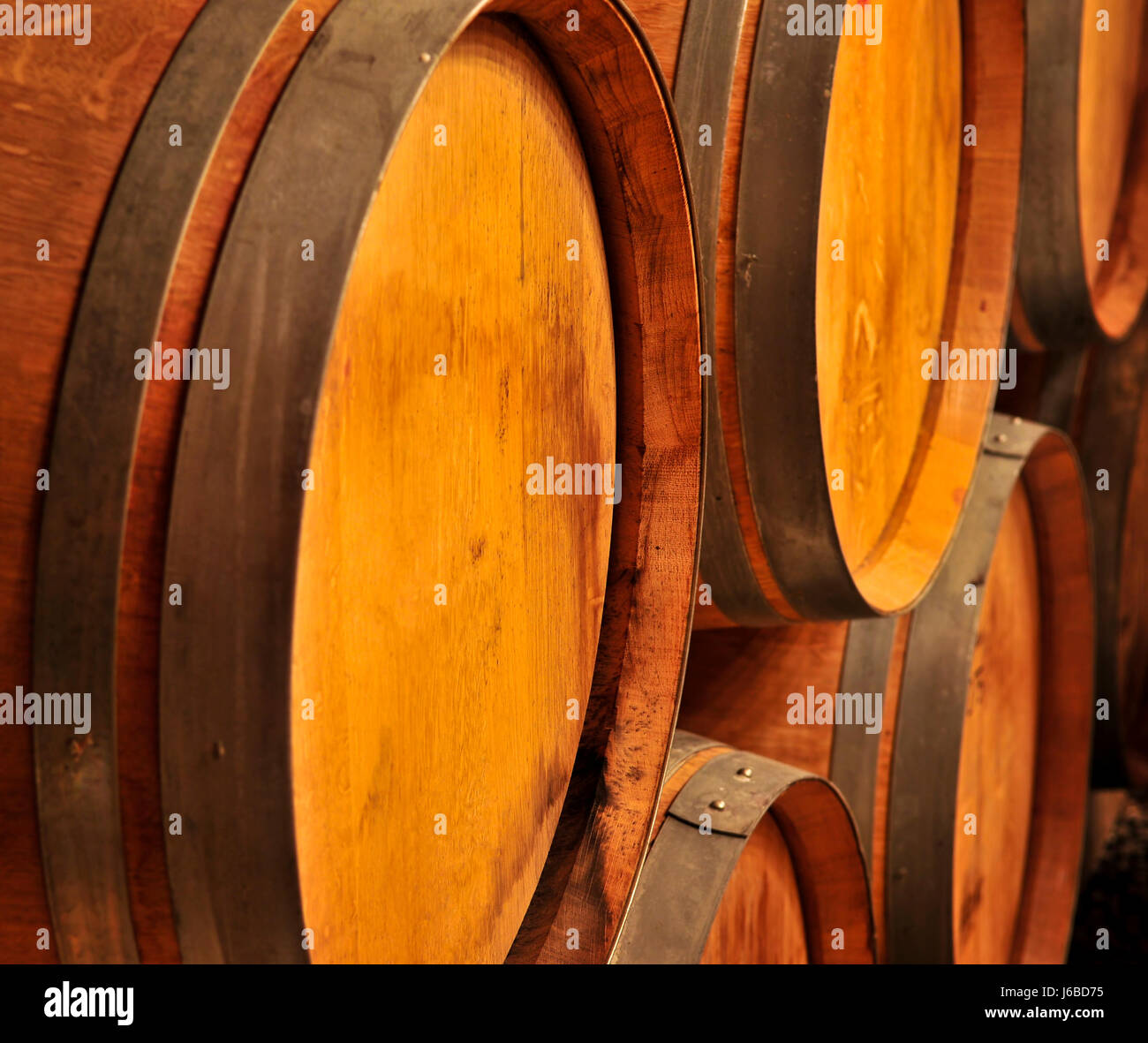 wine oak winery vintner drink drinking bibs wood brown brownish brunette Stock Photo