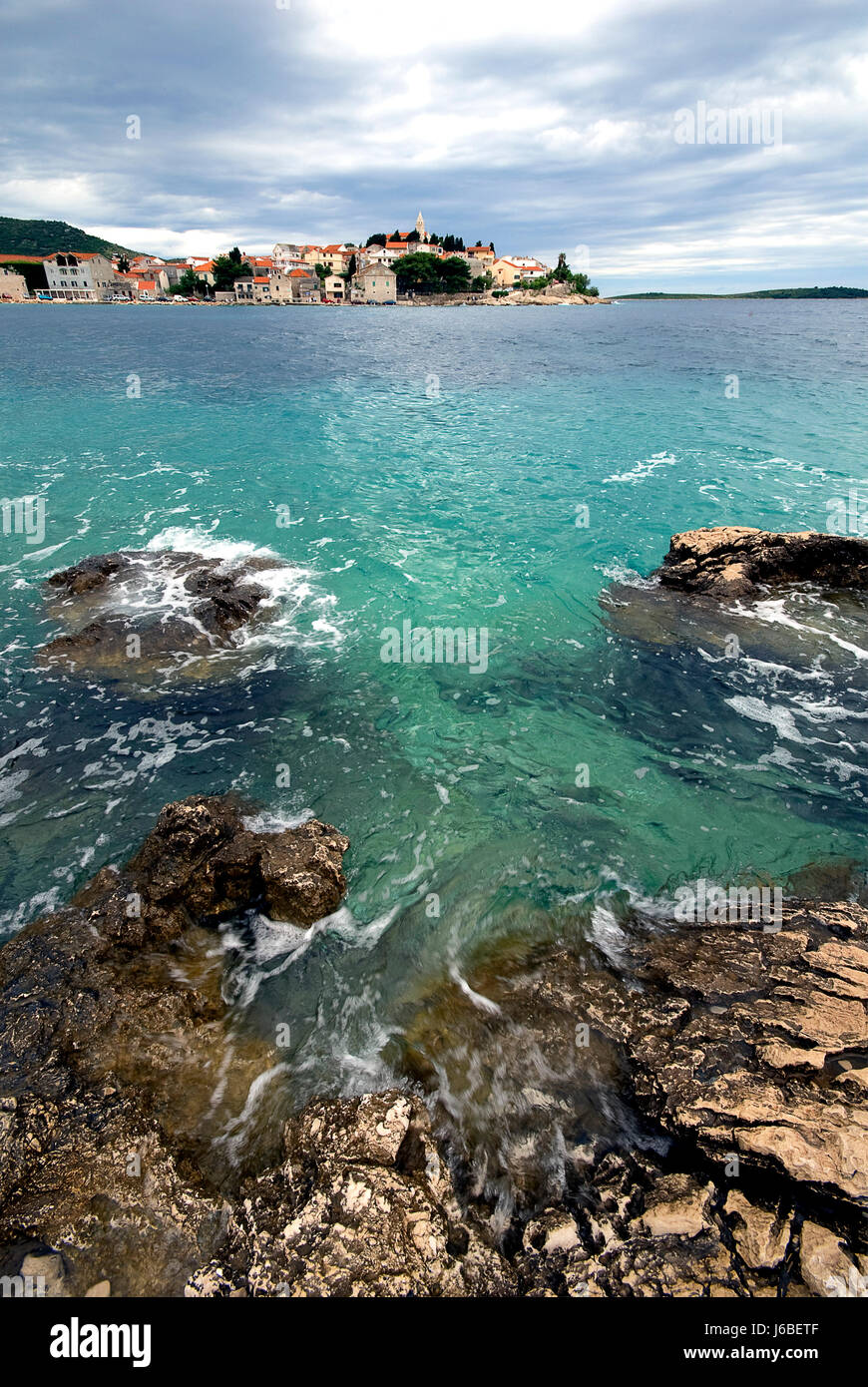 adriatic sea croatia place salt water sea ocean water bank dalmatia isle island Stock Photo