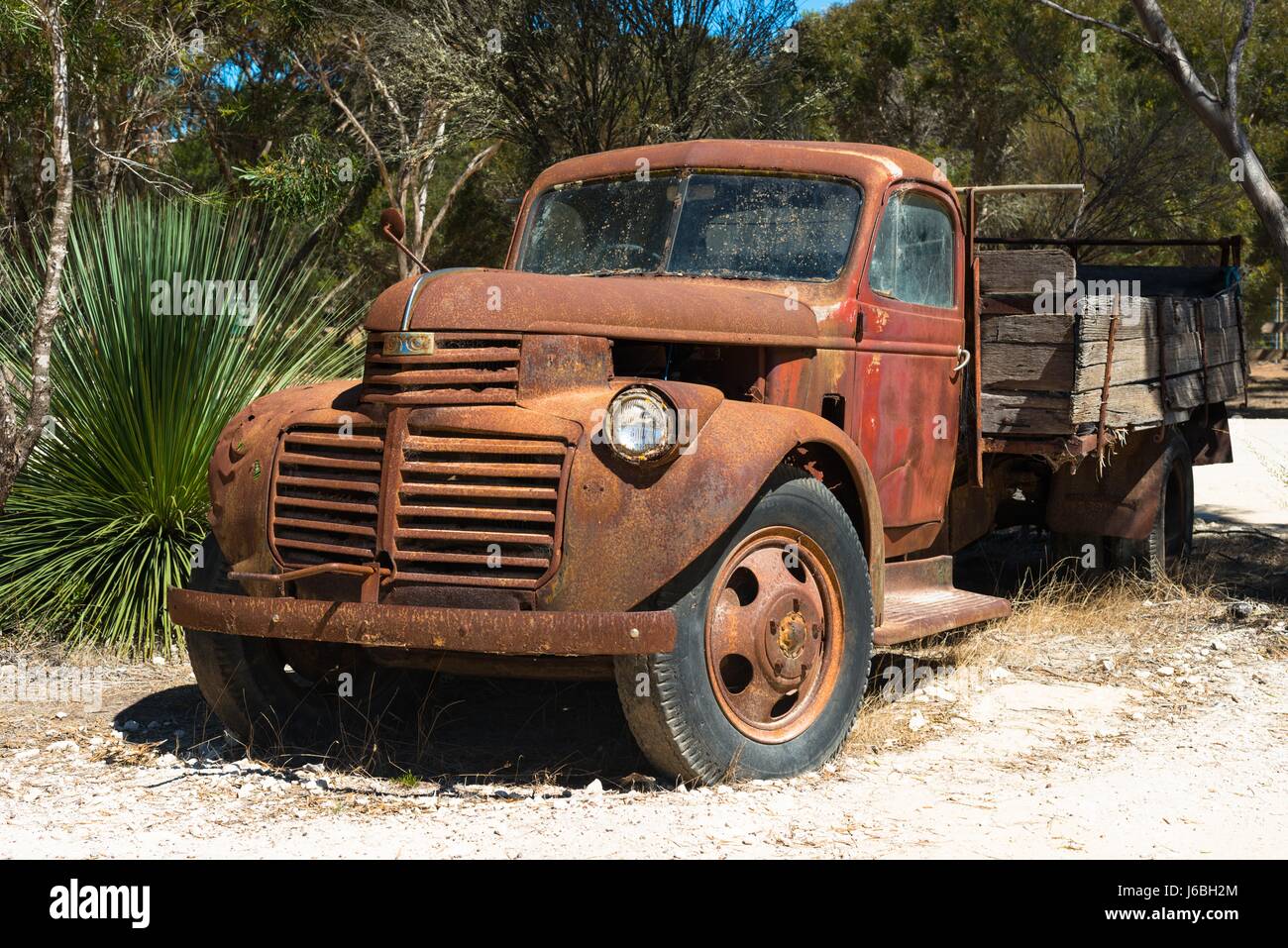 Rusty old GMC truck in outback Australia. Northern Territory. Stock Photo
