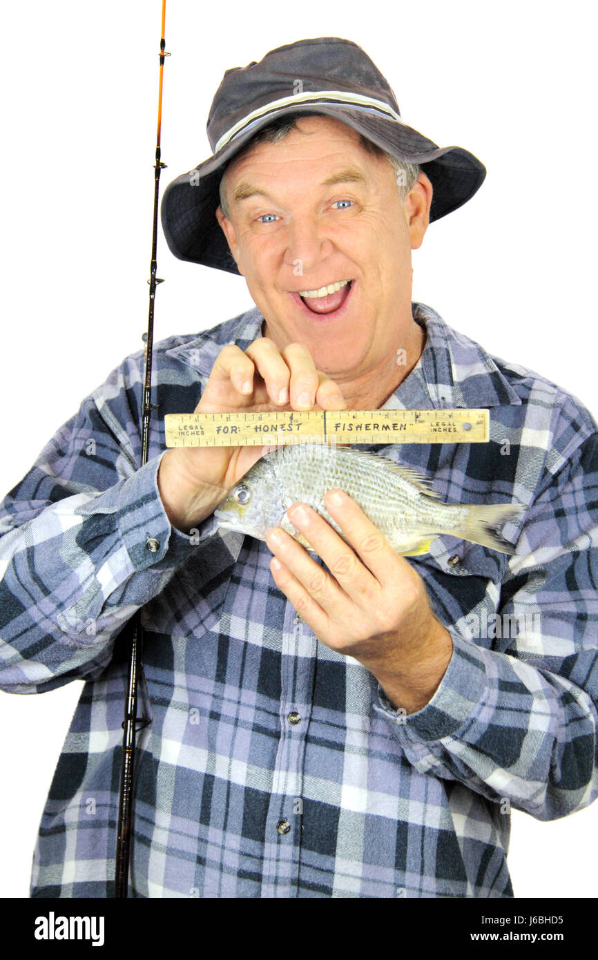 male masculine ruler angle fish fisherman angler laugh laughs laughing twit  Stock Photo - Alamy