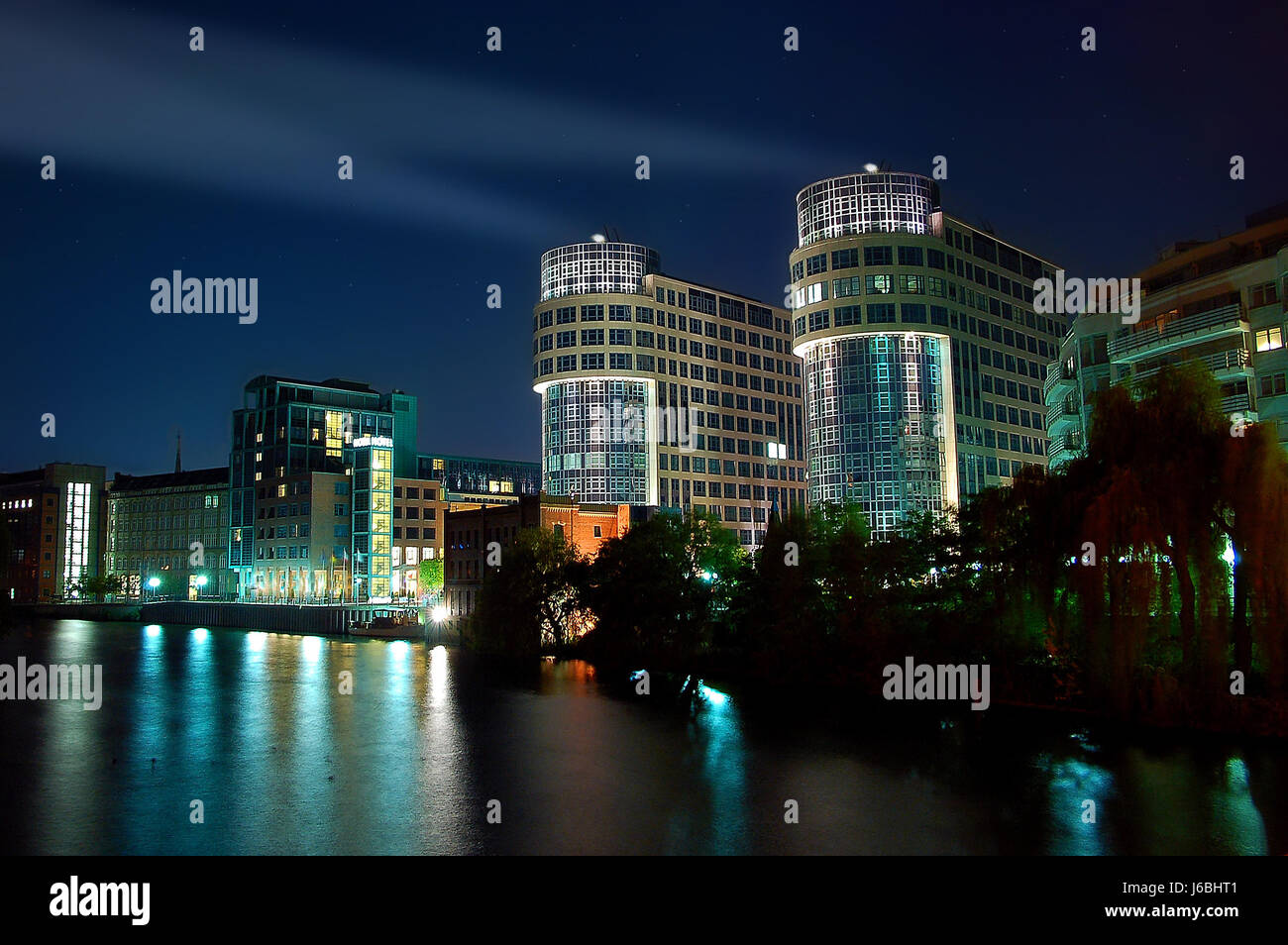 berlin capital style of construction architecture architectural style night Stock Photo