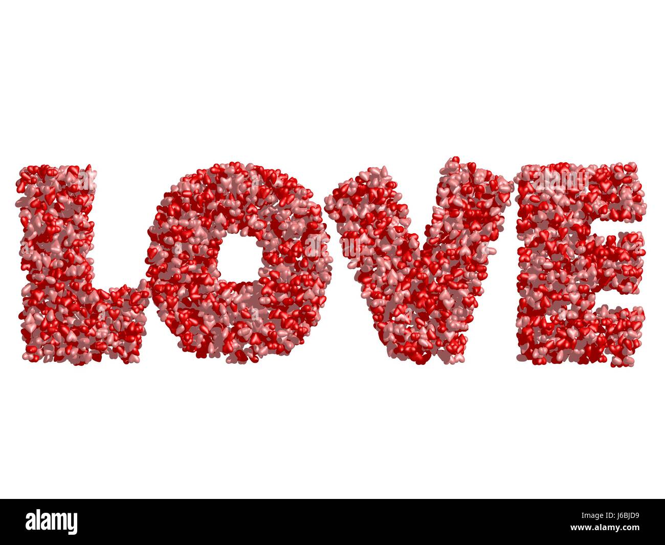 art romantic word kitsch composite love in love fell in love heart pink art Stock Photo