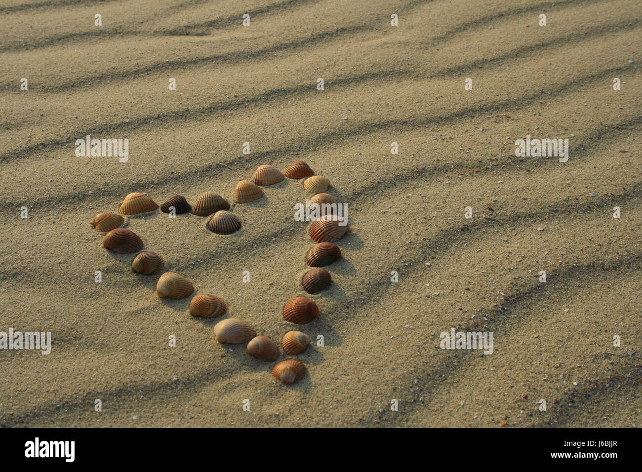 heart in the sand Stock Photo