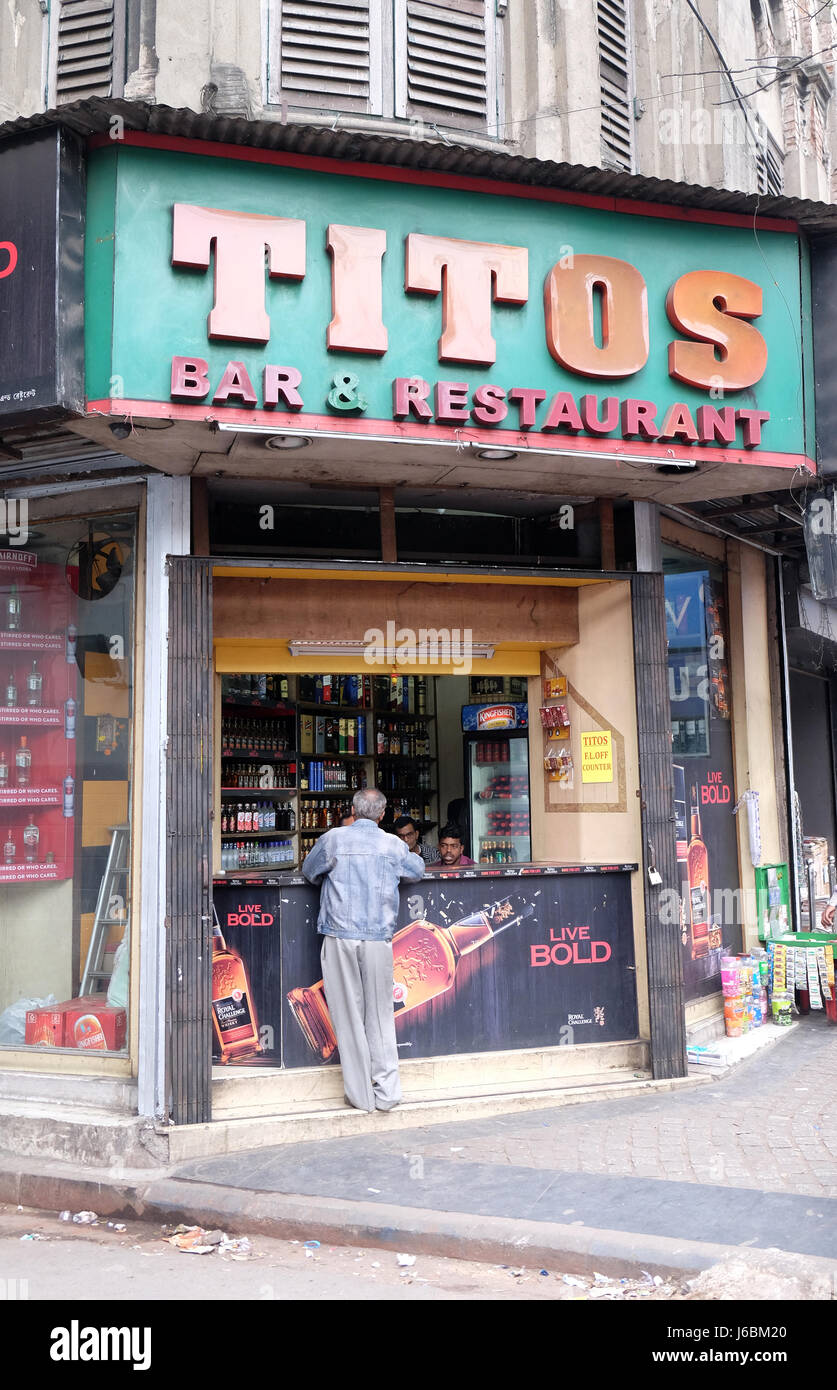 Titos bar and retoran in Kolkata, India on February 11, 2016. Stock Photo