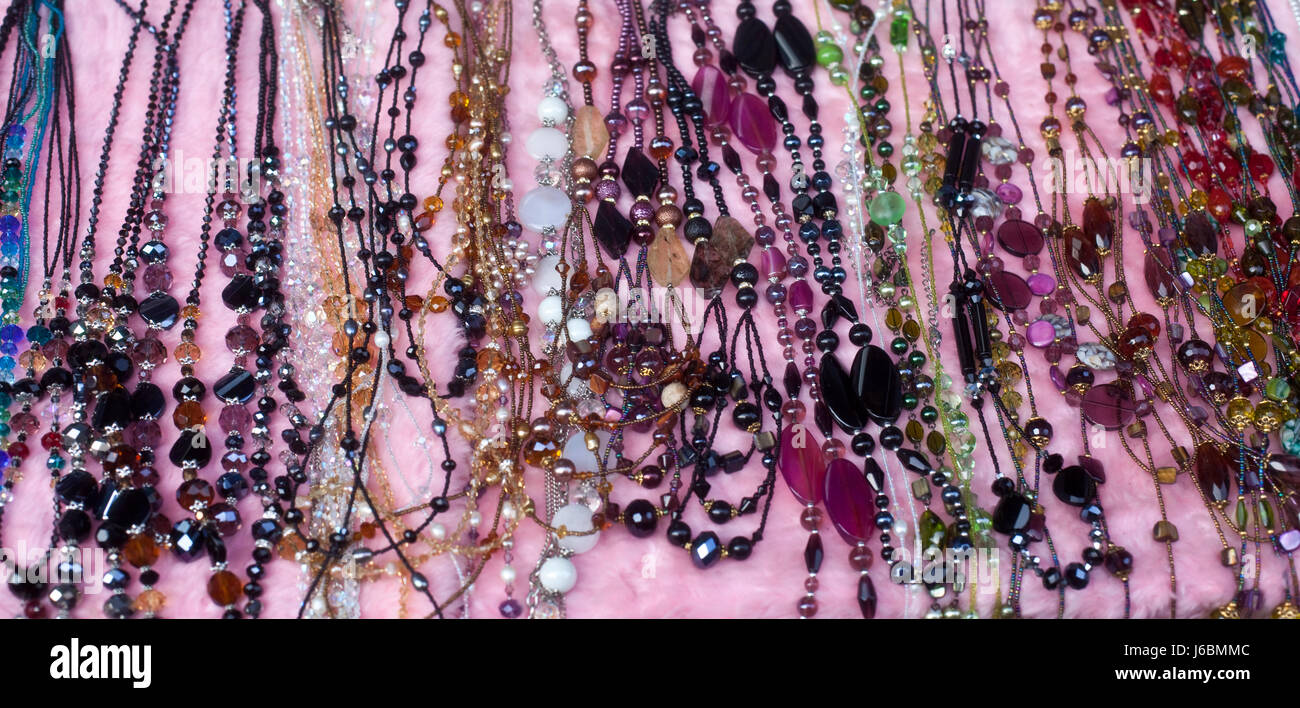 jewelry jewellery purple sale pearls pearl necklet chains jewelry jewellery Stock Photo