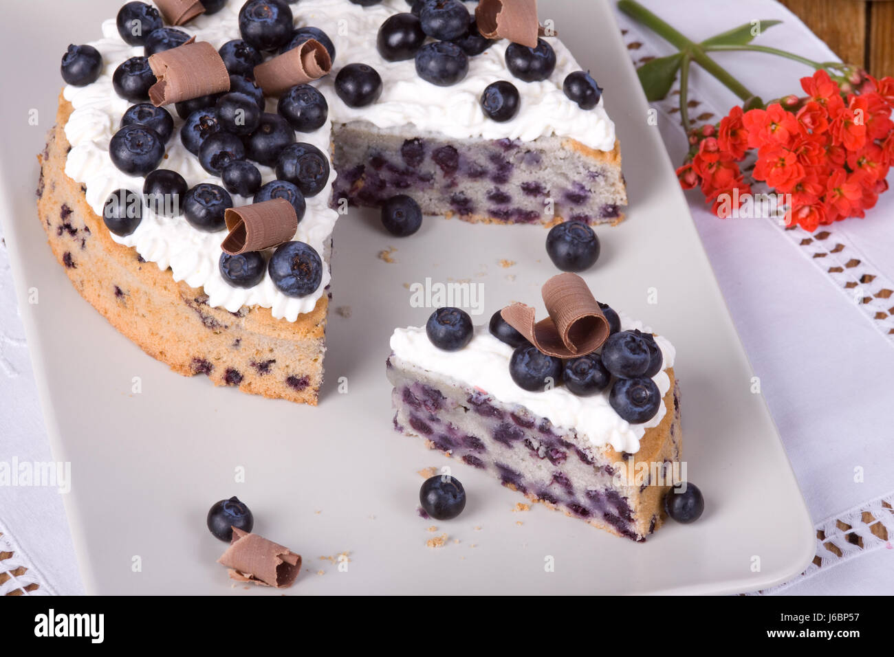 blueberry pie piece Stock Photo
