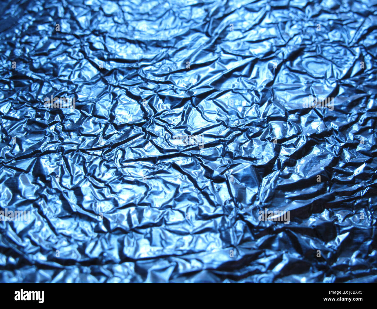 blue bright shiny tin aluminum aluminium foil metallic wrinkled blue