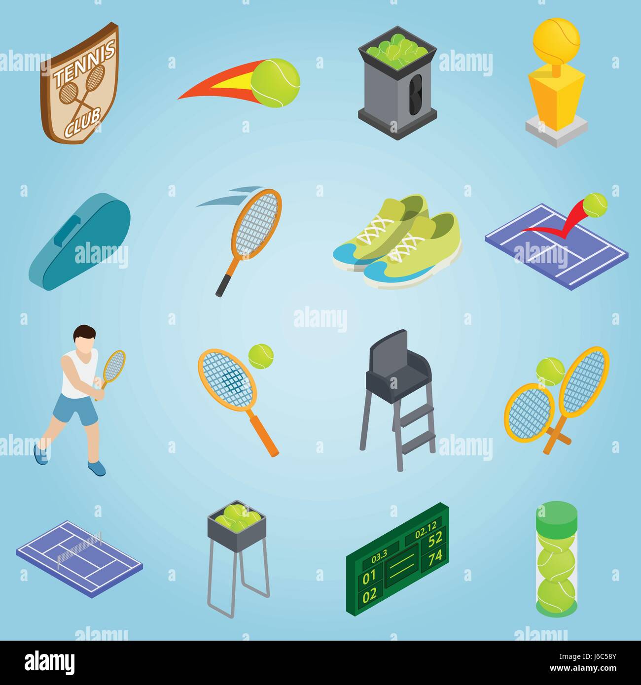 Tennis set icons, isometric 3d style Stock Vector Image & Art - Alamy