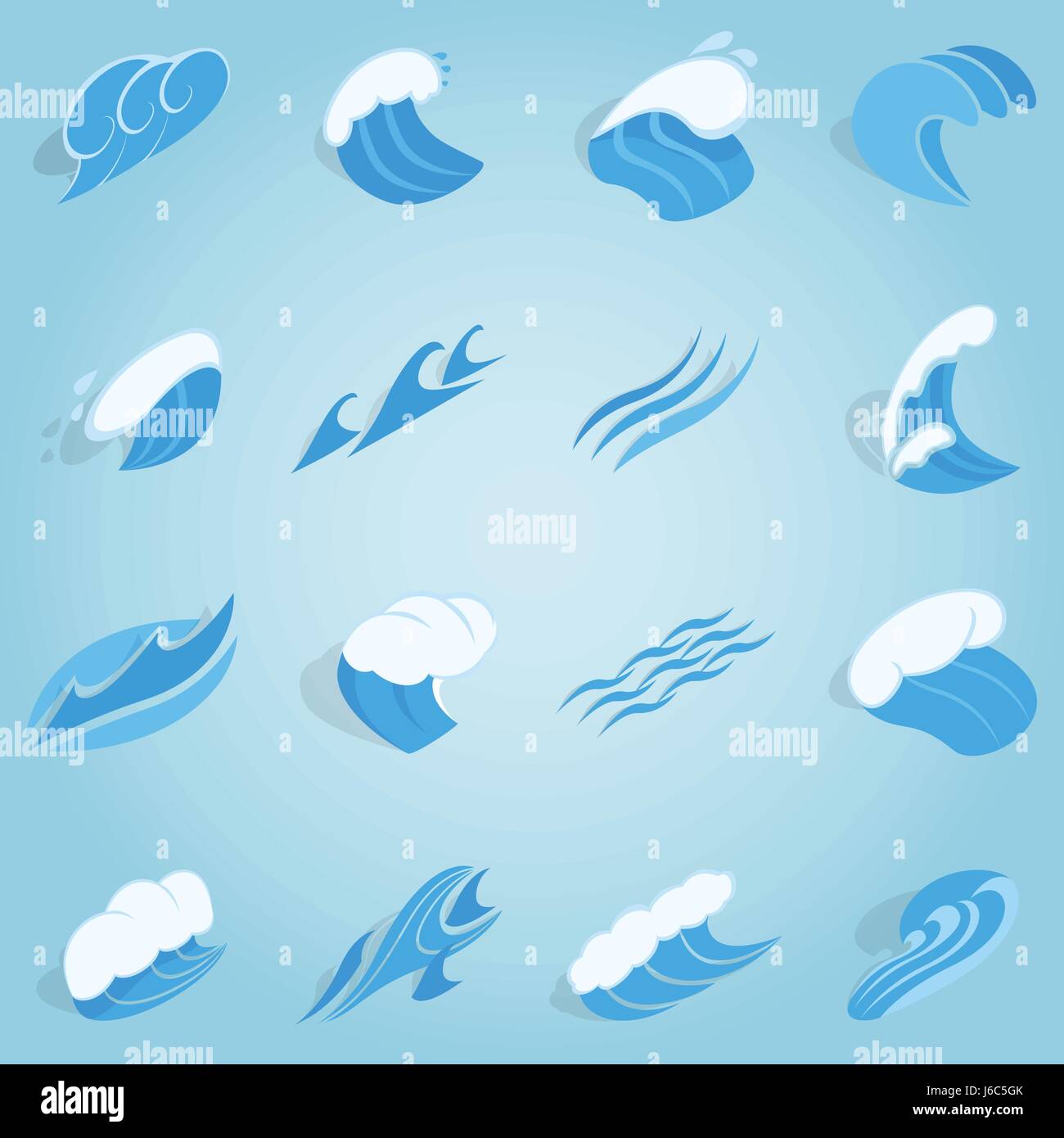 Water wave set icons, isometric 3d style Stock Vector Image & Art - Alamy