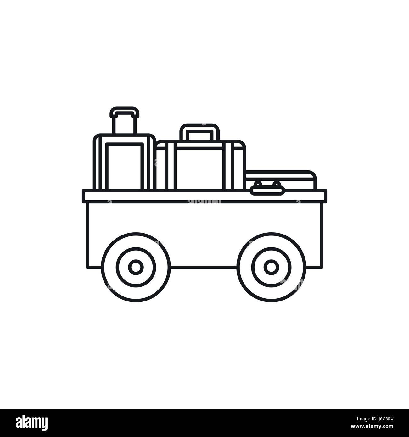 Airport freight loader icon, outline style Stock Vector