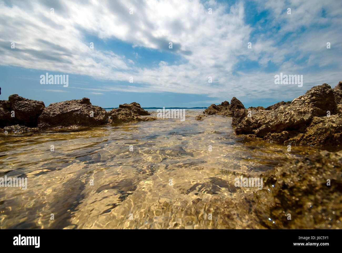 blue beach seaside the beach seashore adriatic sea croatia salt water sea ocean Stock Photo