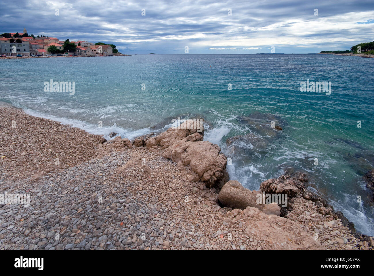 beach seaside the beach seashore adriatic sea croatia bank dalmatia isle island Stock Photo