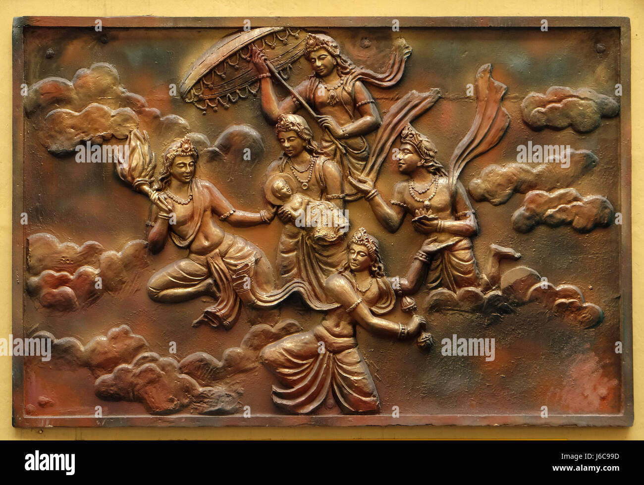 Bass relief on the wall of Jain Temple in Kolkata, West Bengal, India Stock  Photo - Alamy