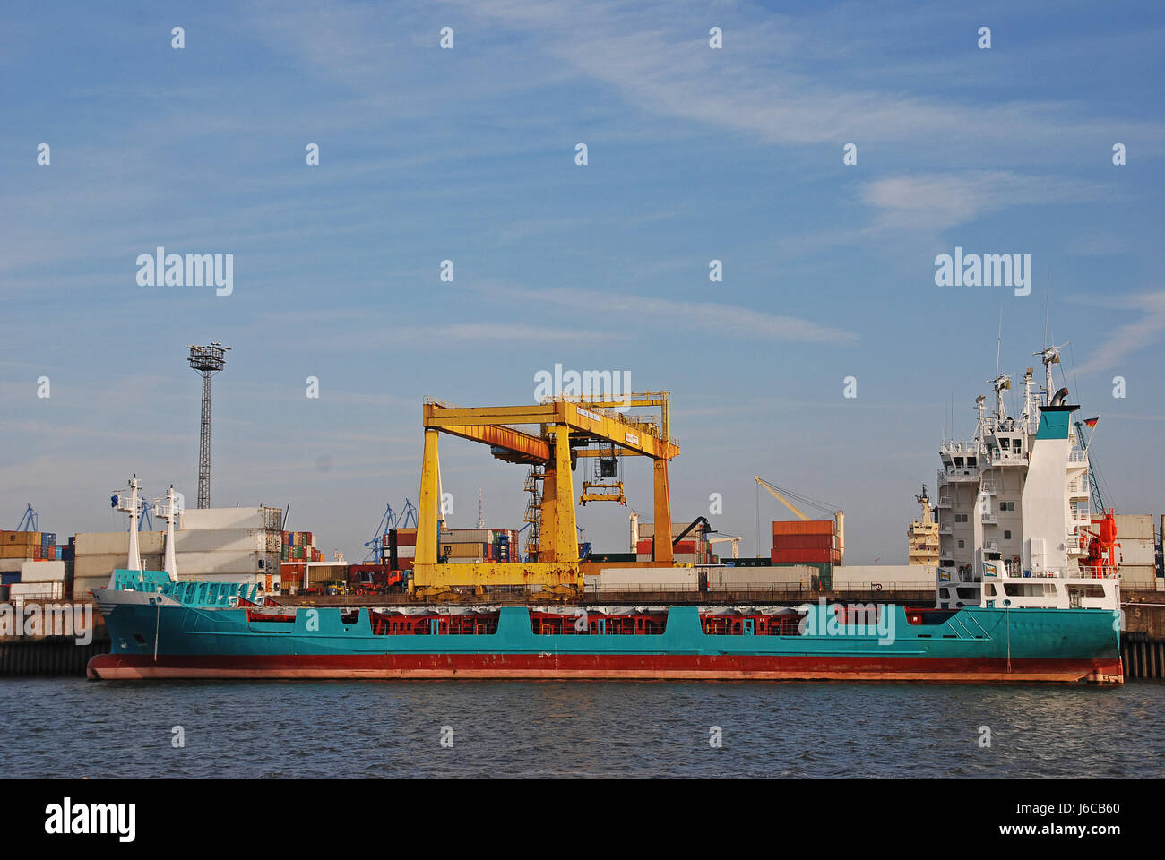 Single Stack Steam Freighter container ship steamer freighter loading of goods shops damper retail ...