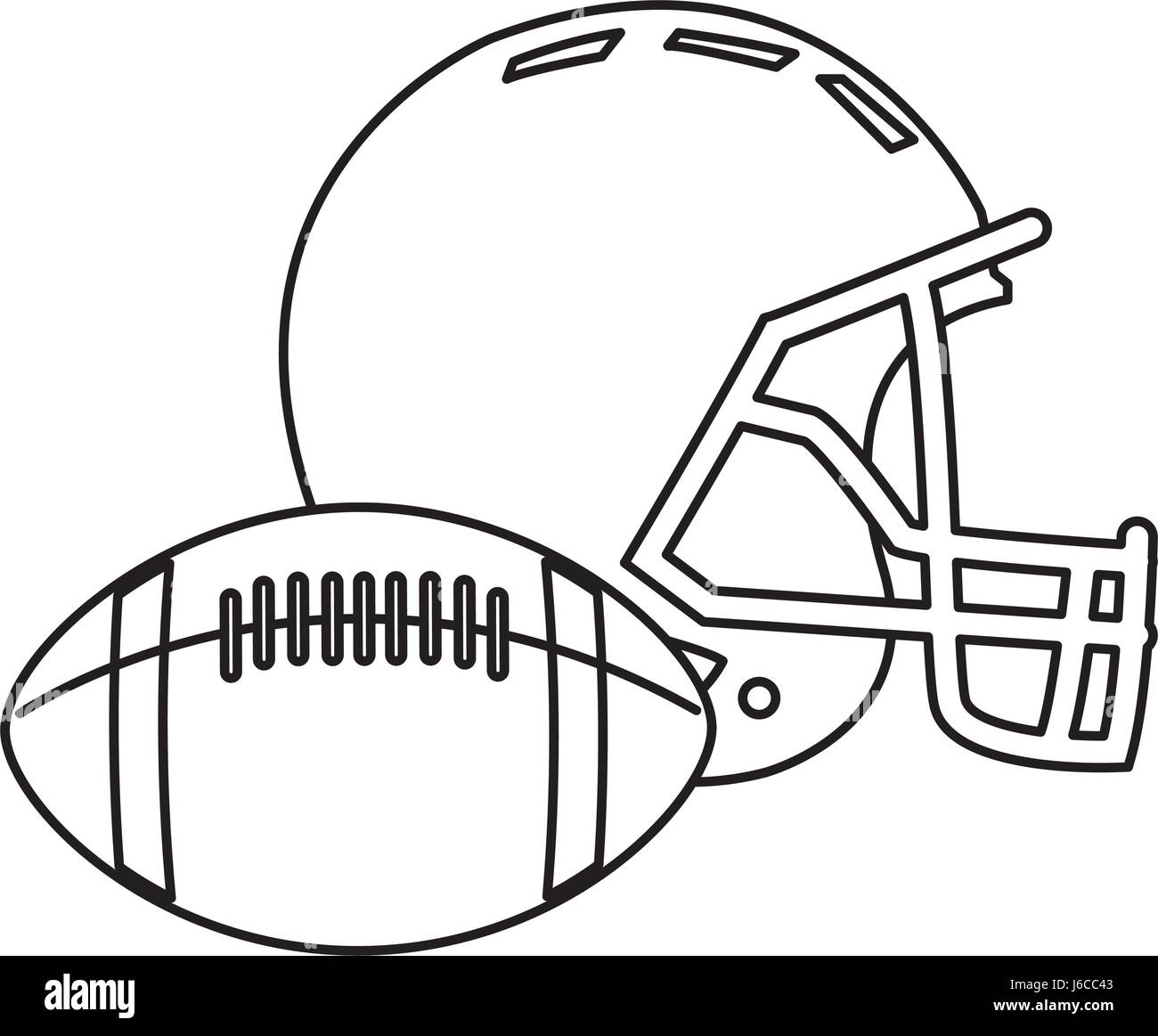 american football helmet ball sport equipment Stock Vector Image & Art ...