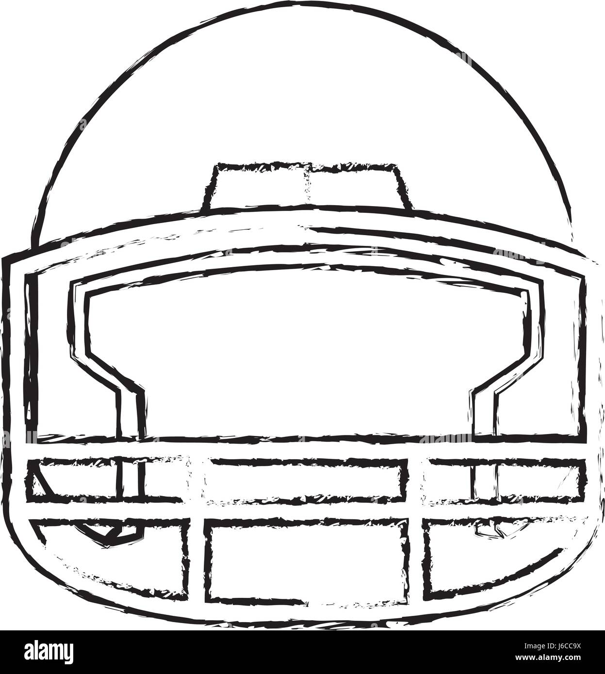 american footbal helmet equipment protection Stock Vector