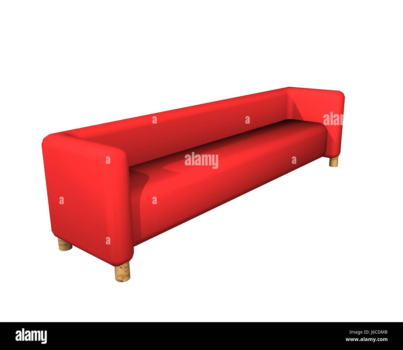 sofa red house building object life exist existence living lives isolated model Stock Photo
