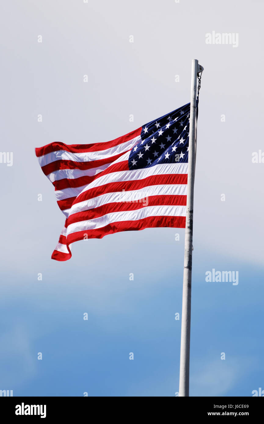 blue american flag stars asterisks firmament sky stripes stripe blue american Stock Photo