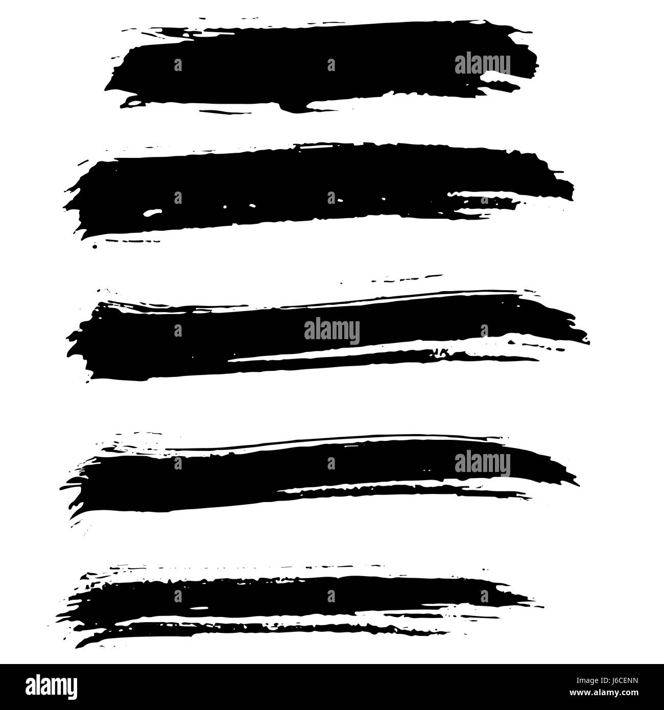 Ink vector brush strokes set. Vector illustration. Grunge hand drawn ...