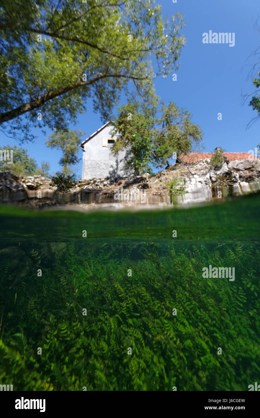 Underwater view of the Gacka River, Croatia Stock Photo