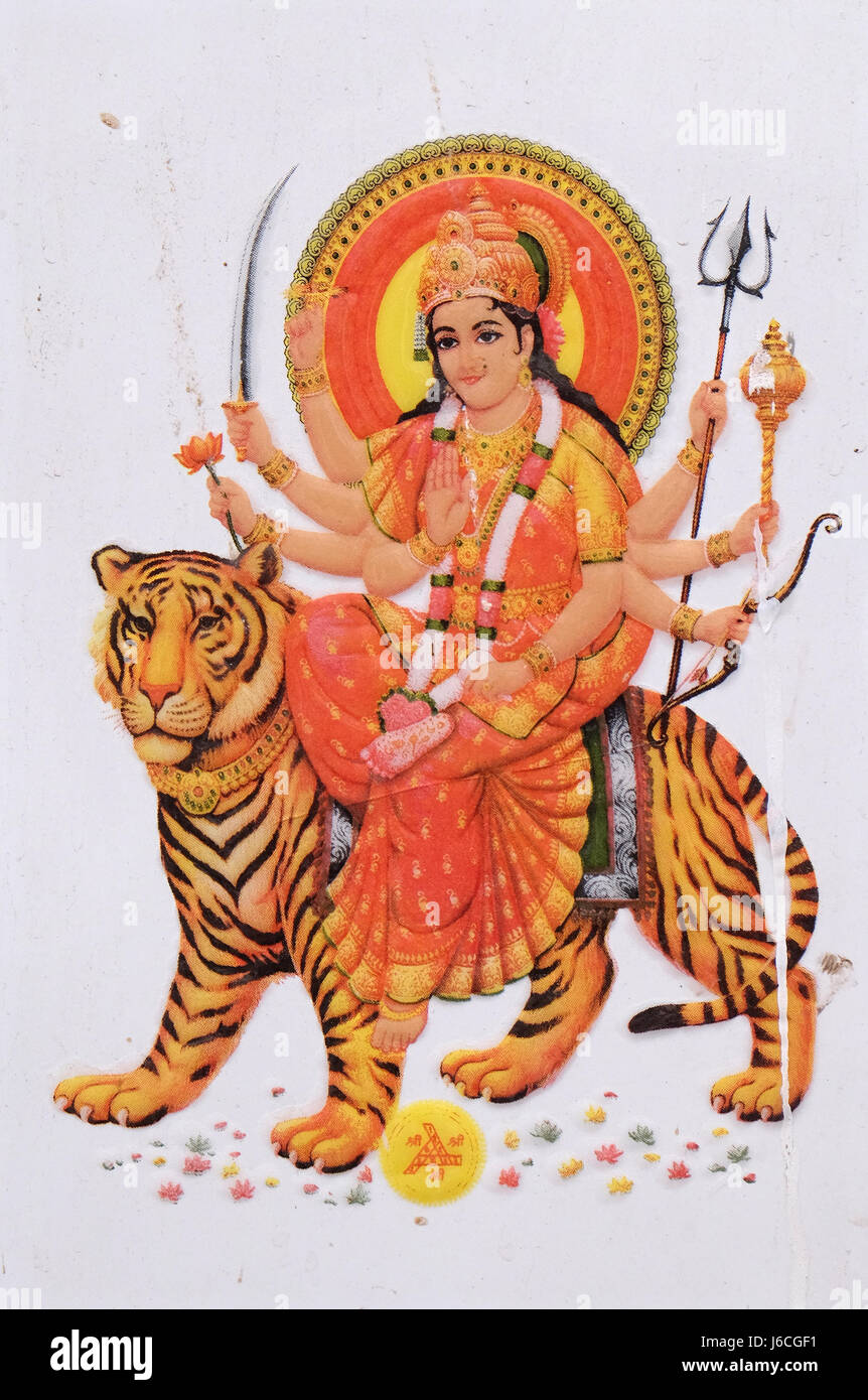 Goddess durga on lion hi res stock photography and images Alamy