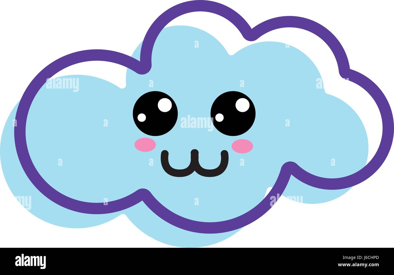 kawaii happy cloud icon Stock Vector Image & Art - Alamy