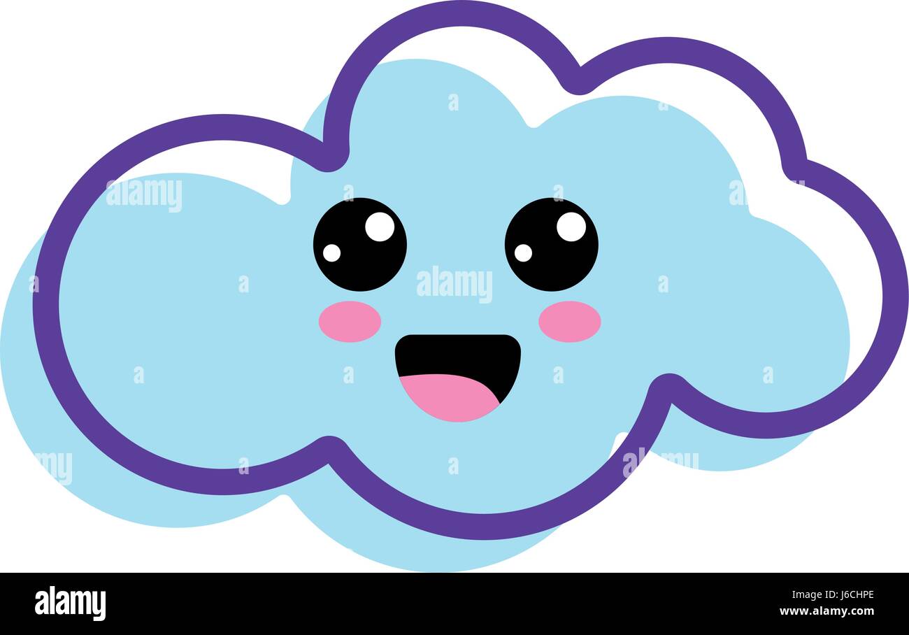 kawaii happy cloud icon Stock Vector Image & Art - Alamy