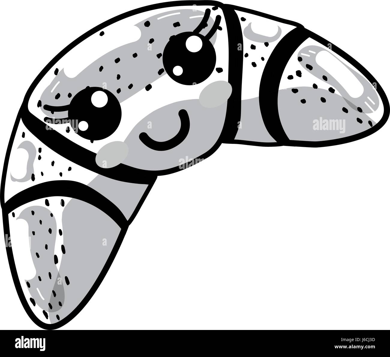 line kawaii cute happy croissant bread Stock Vector Image & Art - Alamy