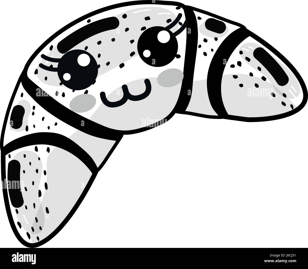 line kawaii cute happy croissant bread Stock Vector Image & Art - Alamy