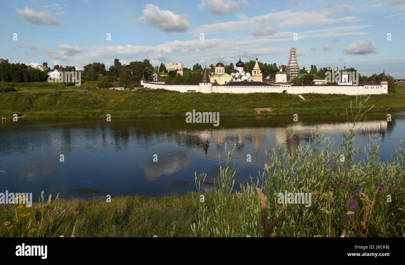 church city town russia old church temple city town flower plant summer Stock Photo
